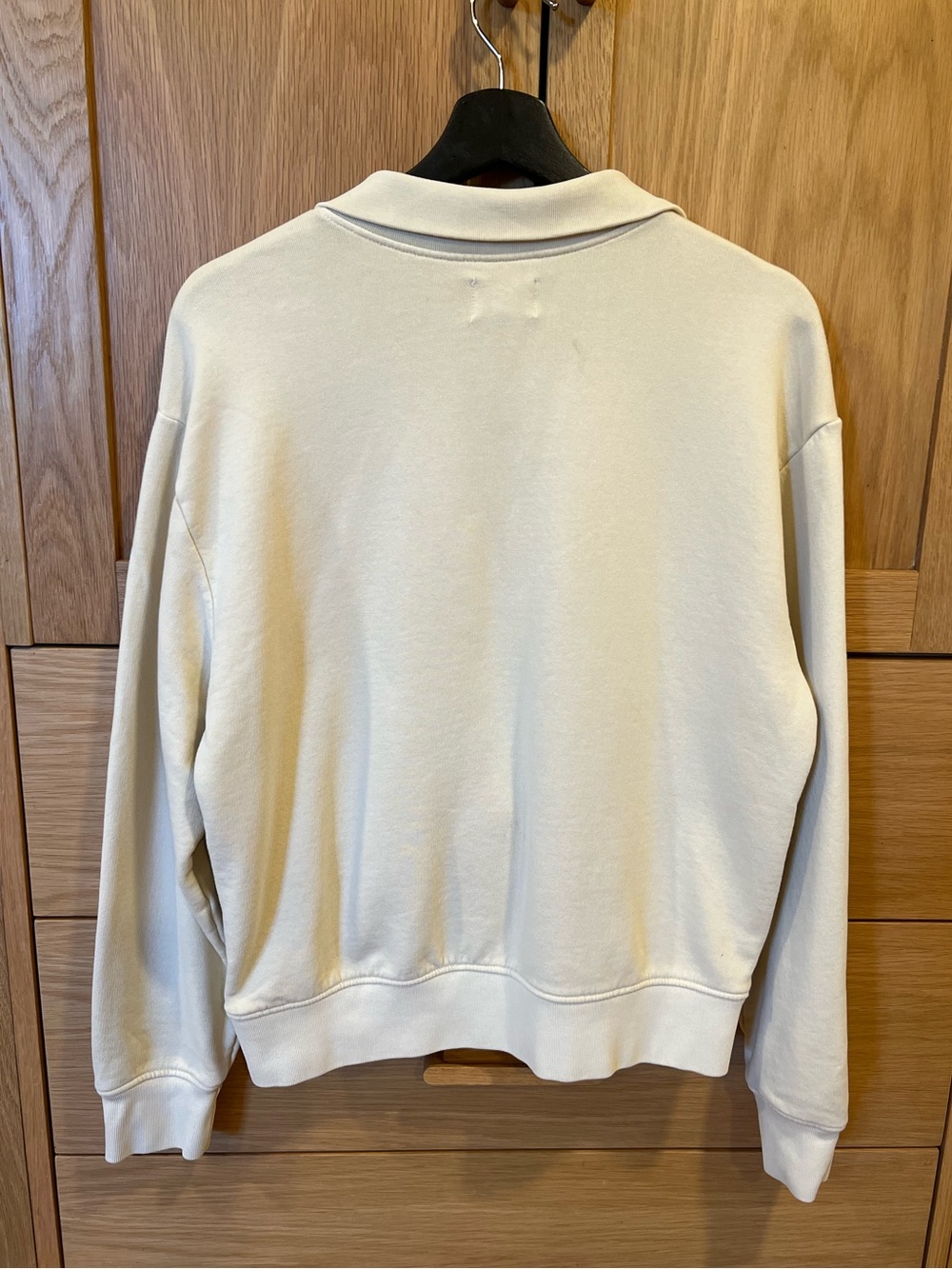 Mate the Label Organic Cotton Fleece Quarter Zip Sweatshirt Bone Size Small - Picture 3 of 6